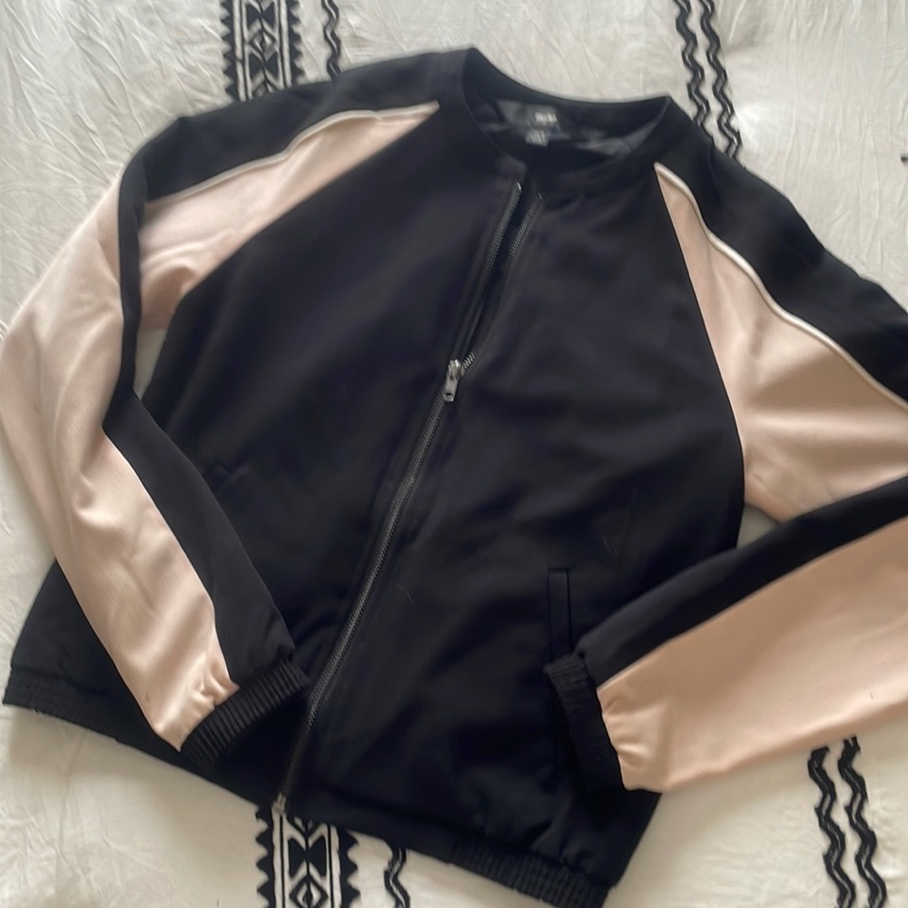 Black and Pink Bomber Jacket